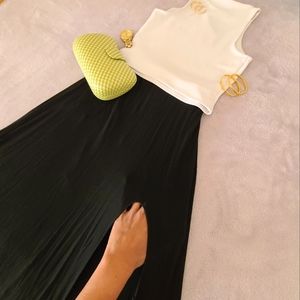 PacSun Brandy Melville Long Black Stretch High Slit Skirt Size OS